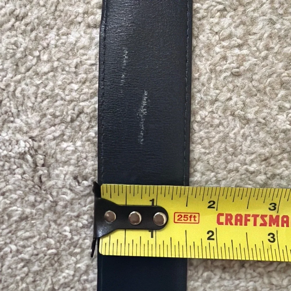 Paloma Picasso Black Suede Leather Belt Gold X Buckle Chain Vintage Italy M/75